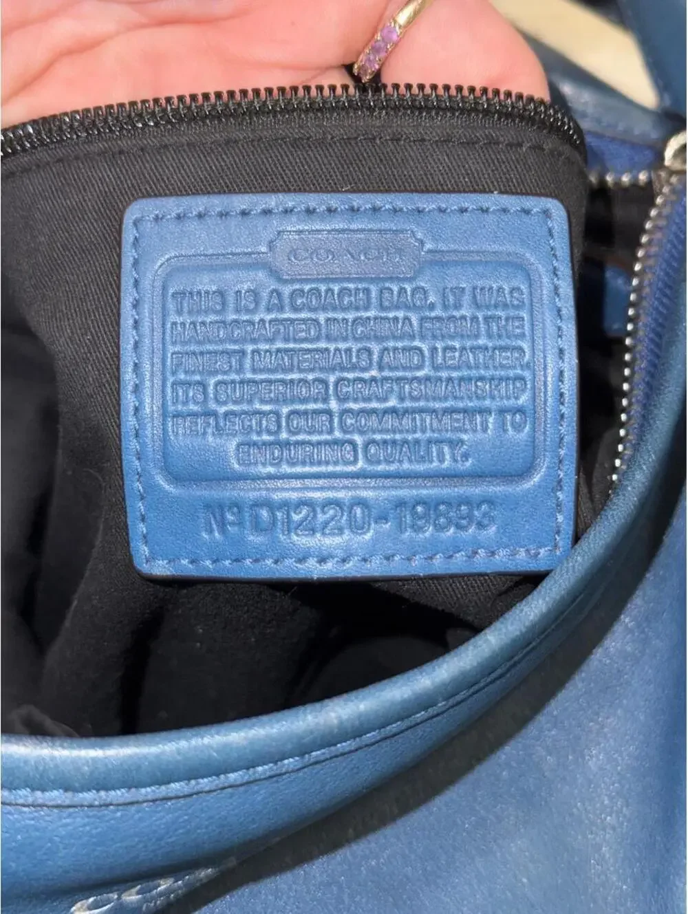Coach legacy cobalt blue leather shoulder bag with tassel detail #coach #luxury